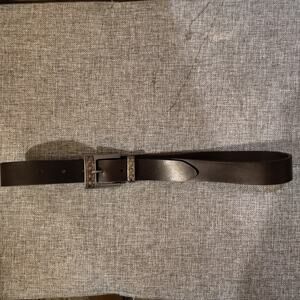 Sonoma Brown Leather Belt – Silver Buckle with Gold‑Tone Studs –Size Small (36")